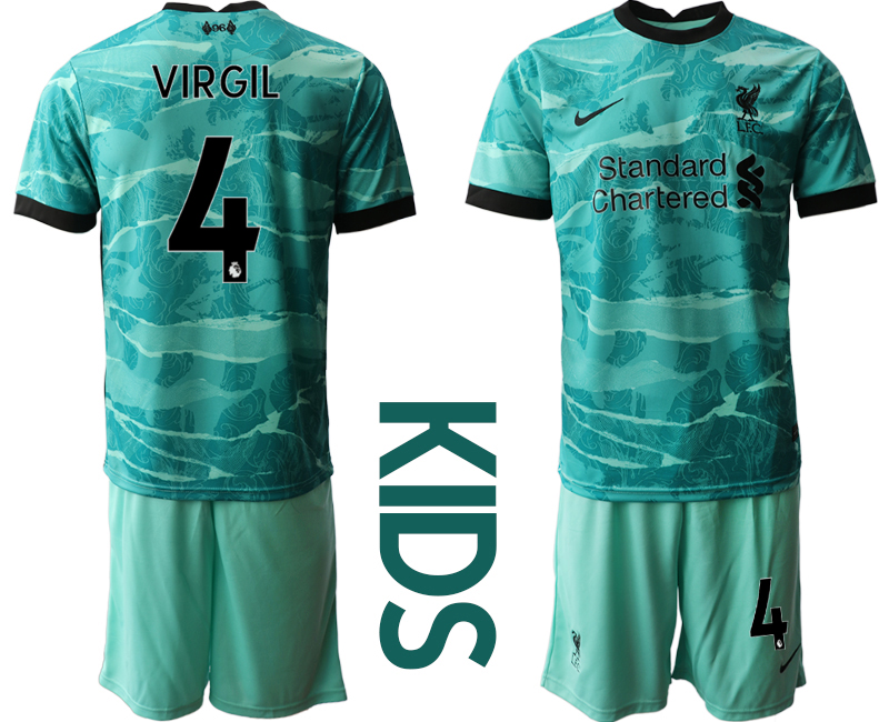 Youth 2020-2021 club Liverpool away #4 green Soccer Jerseys